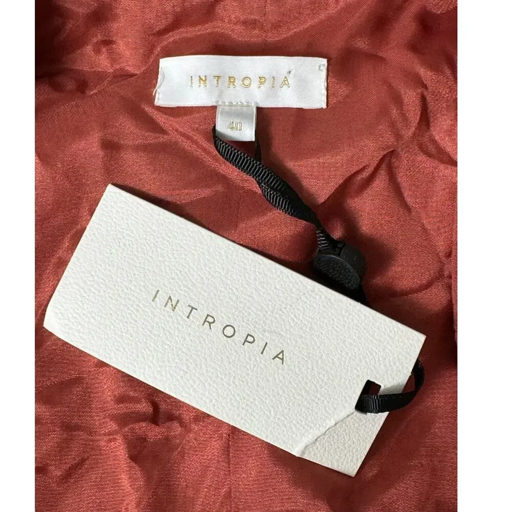 NWT Anthropologie Intropia Women's Textured Blazer Terracotta Size 8‎ US/40 EU